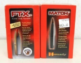 2 Full Boxes 100 Hornady Match .30 Cal. .308 Dia. 168 gr. BTHP Bullets for Reloading Ammunition -...