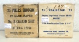 Full Vintage Two Piece Box Winchester 12 Ga. Paper 8 Shot Lot W.R.A. 22263 for Anti Aircraft