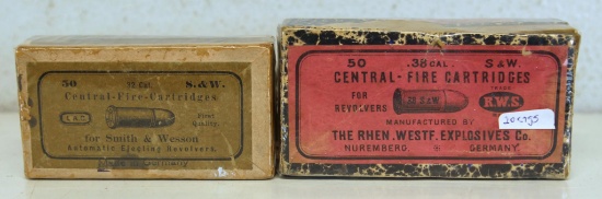 Full Vintage 2 Piece Box L.A.C., Germany .32 S&W Auto and Partial Vintage Two Piece Box 20 R.W.S.,