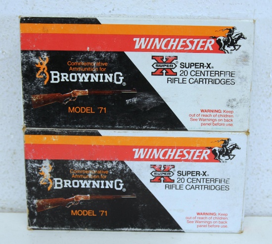 2 Full Boxes Winchester Comm. for Browning Model 71 .348 Win 200 gr. SilverTip Cartridges