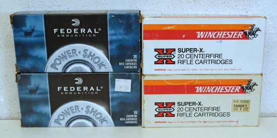2 Full Boxes Winchester and 2 Full Boxes Federal .30-30 Win Cartridges Ammunition...