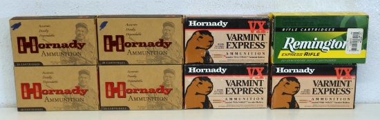 7 Full Boxes Hornady....220 Swift 50 gr. V-Max and Full Box Remington .220 Swift 50 gr. PSP Cartridg