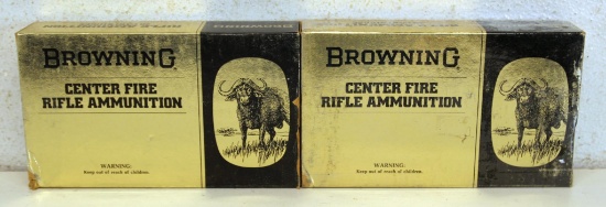 2 Full Boxes Browning .375 H&H Mag Cartridges Ammunition... - 300 gr. FMJ and 270 gr. SP Semi-Spitze