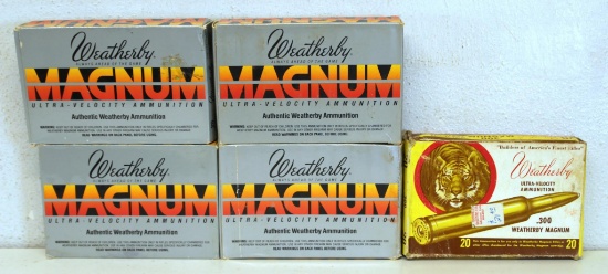 5 Full Boxes Weatherby .300 Weatherby Mag 180 gr. Ultra Velocity Cartridges Ammunition - 1 Box is