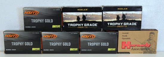7 Full Boxes .300 H&H Mag Cartridges Ammunition - 4 HSM Trophy Gold, 2 Nosler, 1 Hornady Custom...