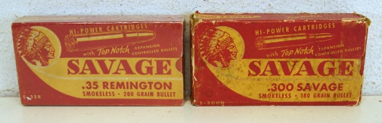 Full Vintage Indian Chief Box Savage .35 Rem 200 gr. and Partial Indian Chief Box (Rough Around