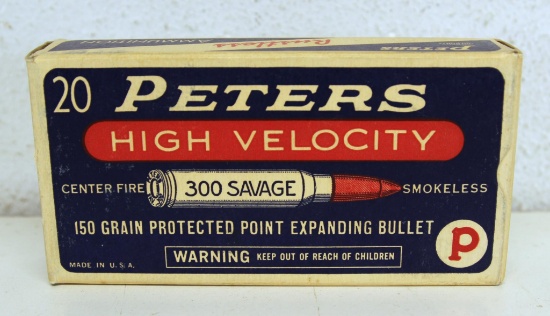 Full Vintage Box Peters .300 Savage 150 gr. Cartridges Ammunition