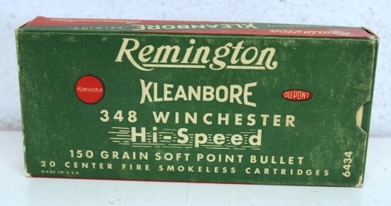 Full Vintage Box Remington .348 Win 150 gr. SP Cartridges Ammunition