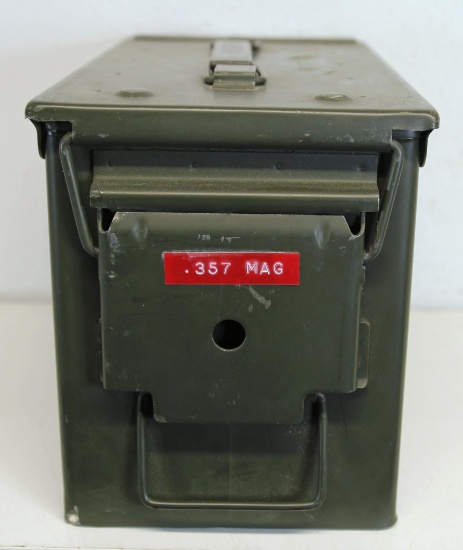 Metal Ammo Can with 2 Full Boxes .357 Mag Cartridges Ammunition - Remington, Norma and Partial Box