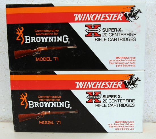 2 Full Boxes Winchester .348 Winchester 200 gr. SilverTip Commemorative Browning Model 71 Cartridges
