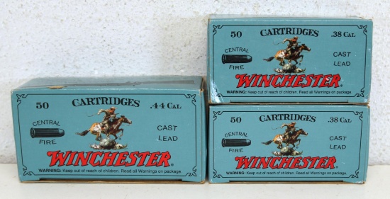 3 Full Boxes Winchester Cowboy Action Loads Cartridges Ammunition - .44 Special 240 gr. and 2 .38
