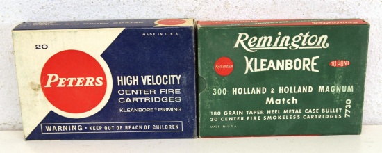 Full Vintage Box Remington .300 H&H Mag...Match 180 gr. and Full Vintage Box Peters .300 H&H Mag 220