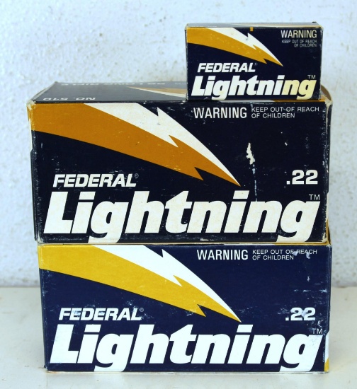 2 Full 500 Rd Brick Boxes Federal Lightning .22 LR Cartridges Ammunition