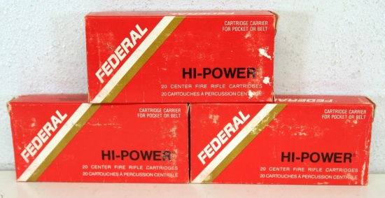 3 Full Boxes Federal Hi-Power .300 Savage 150 gr. SP Cartridges Ammunition
