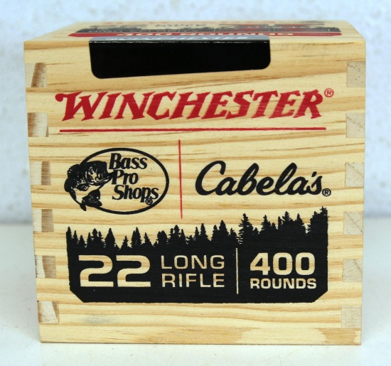 Winchester Super X Full Sealed Wood Box w/400 Rds. High Velocity .22 RL Cartridges Ammunition from