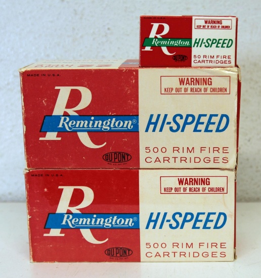 2 Full Vintage Bricks Remington Hi-Speed .22 LR Cartridges Ammunition - 1,000 Rounds