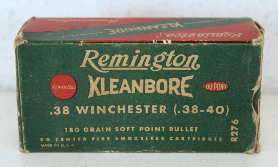 Full Vintage Box Remington .38 Winchester (.38-40) 180 gr. SP Cartridges Ammunition