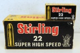 Partial Vintage Brick Box of 9 Boxes Squires Bingham Stirling 22 Super High Speed .22 LR Cartridges