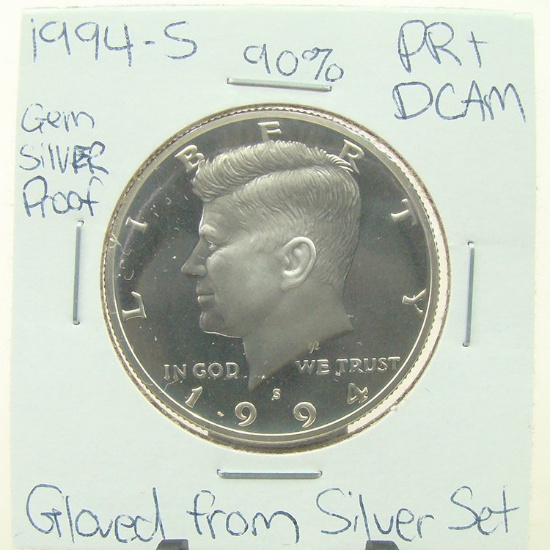 90% Silver Gem Proof 1994-S Kennedy Half Dollar