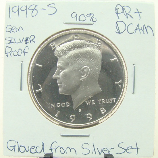 90% Silver Gem Proof 1998-S Kennedy Half Dollar
