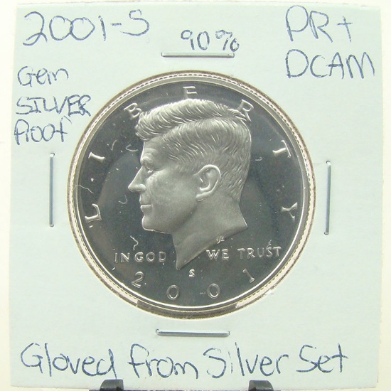 90% Silver Gem Proof 2001-S Kennedy Half Dollar