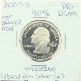 90% Silver Gem Proof 2007-S Wyoming State Quarter