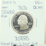 90% Silver Gem Proof 2007-S Idaho State Quarter