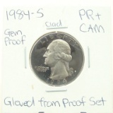 Clad Gem Proof 1984-S Washington Quarter