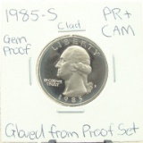 Clad Gem Proof 1985-S Washington Quarter
