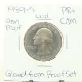 Clad Gem Proof 1989-S Washington Quarter