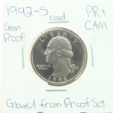 Clad Gem Proof 1992-S Washington Quarter