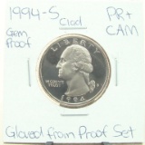 Clad Gem Proof 1994-S Washington Quarter