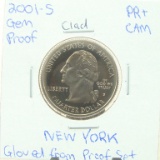 Clad Gem Proof 2001-S New York State Quarter