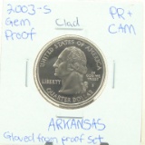 Clad Gem Proof 2003-S Arkansas State Quarter