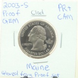 Clad Gem Proof 2003-S Maine State Quarter