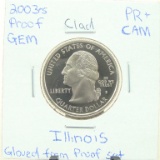 Clad Gem Proof 2003-S Illinois State Quarter