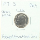 Clad Gem Proof 1971-S Roosevelt Dime