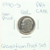 Clad Gem Proof 1990-S Roosevelt Dime