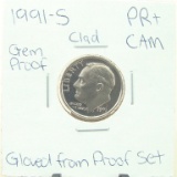 Clad Gem Proof 1991-S Roosevelt Dime