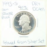 90% Silver Gem Proof 1993-S  Washington Quarter