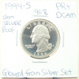 90% Silver Gem Proof 1994-S  Washington Quarter