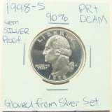 90% Silver Gem Proof 1998-S  Washington Quarter