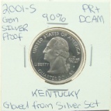 90% Silver Gem Proof 2001-S Kentucky State Quarter