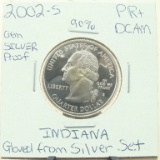90% Silver Gem Proof 2002-S Indiana State Quarter