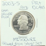 90% Silver Gem Proof 2003-S Missouri State Quarter