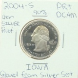 90% Silver Gem Proof 2004-S Iowa State Quarter