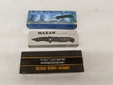 Lot Of 3 Nip Pocket Knives Tacttical, Rescue Outdr