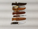 Lot Of 4 Hunting/fishing Knives With Sheath