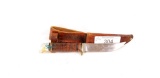 Western Straight Blade Hunting Knife W/leather