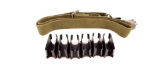 M1 Garand Lot: Canvas Sling And 6 Clips